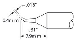OKI METCAL - STTC-126 - 烙铁头 弯尖头 0.4MM