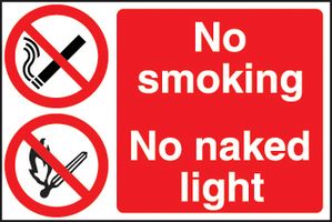 BRADY - P125HH/S - 警告标志 NO SMOKING NO NAKED LIGHT(禁止吸烟/明火) SAV