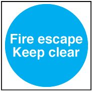 BRADY - MF060U/S - 标志 FIRE ESCAPE KEEP CLEAR(安全出口 不可阻碍) 100X100