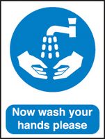 BRADY - M130G/S - 标志 NOW WASH YOUR HANDS PLEASE(请洗手)