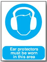 BRADY - M104D/S - 警告标志 EAR PROTECTORS MUST BE WORN(必须戴护耳器) SAV