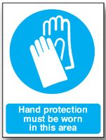 BRADY - M125D/S - 警告标志 HAND PROTECT MUST BE WORN(必须戴保护手套) SAV